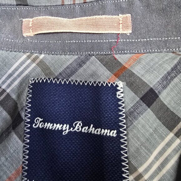 Tommy Bahama Men's Plaid Shirt Grey Size XL/TG - Picture 4 of 10